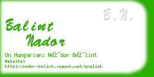 balint nador business card